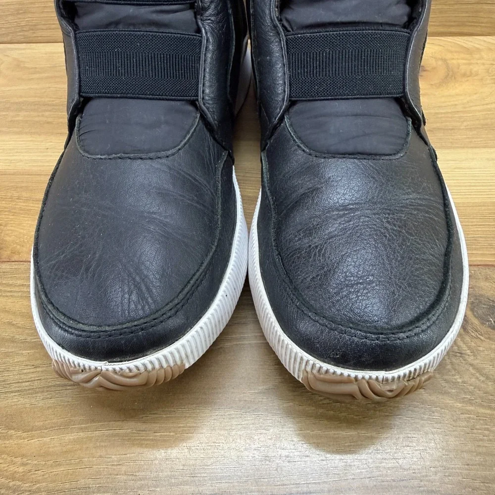 Sorel Out N About Plus Leather Ankle Boots Womens 10 Black‎ Waterproof Slip On